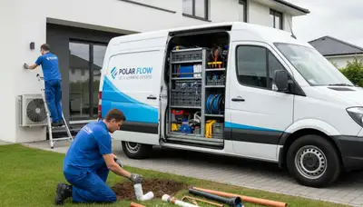Technician fixing water heater pipes, expert plumbing repair in North Miami Beach FL home
